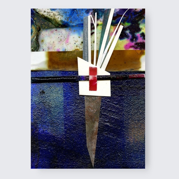 Original ACEO - Miniature Abstract Collage Art - Painting - Abstract Collage 3 - Picture 2 of 6